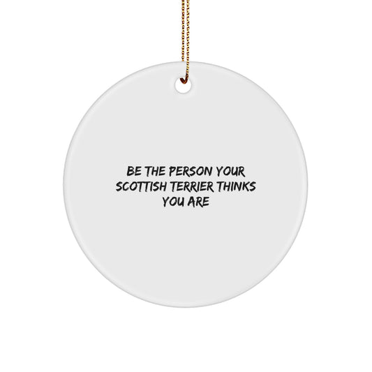 Funny Scottish Terrier Dog Circle Ornaments Gifts from Men to Family Members for Christmas Unique Ideas - Image 1