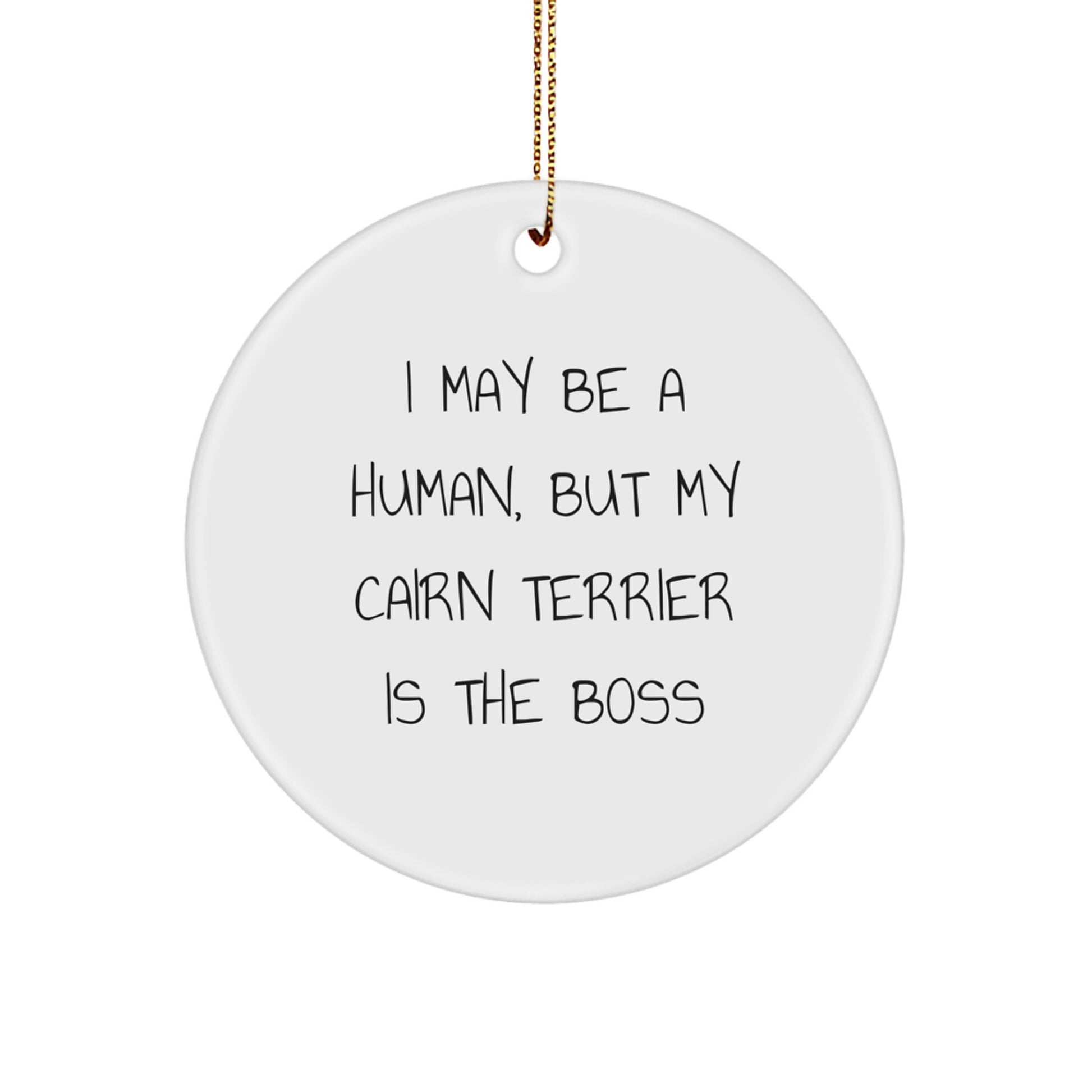 Cairn Terrier Dog Lover's Christmas Unique Gift, Funny Quote Circle Ornament, Gifts from Family, Gifts for Cairn Terrier Dog Owners - Image 1