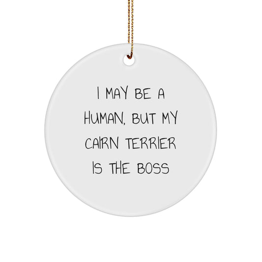 Cairn Terrier Dog Lover's Christmas Unique Gift, Funny Quote Circle Ornament, Gifts from Family, Gifts for Cairn Terrier Dog Owners - Image 1