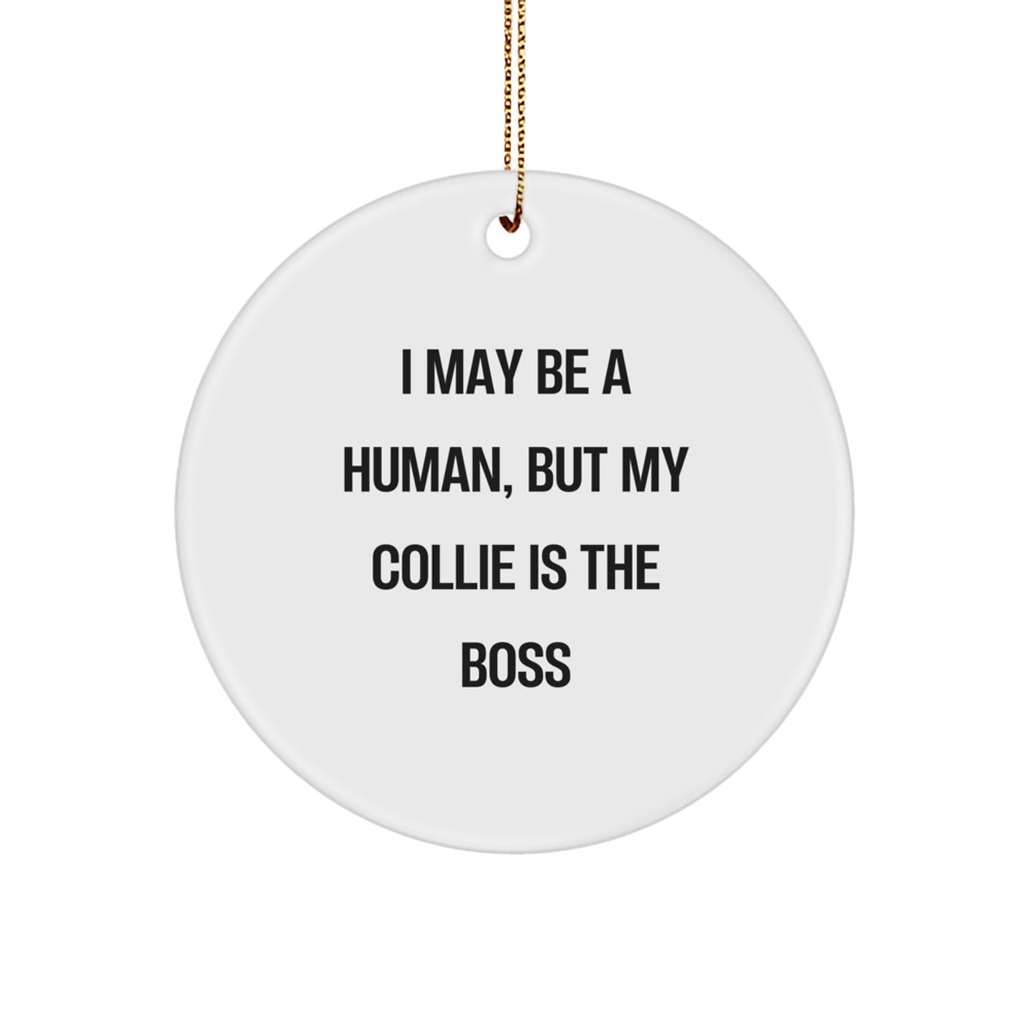 Funny Collie Dog Quotes, Circle Ornaments for Collie Dog Lovers, Gifts from Men to Friends, Gifts for Collie Dog Enthusiasts on Christmas - Image 1