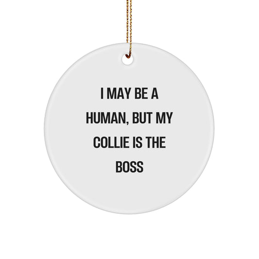 Funny Collie Dog Quotes, Circle Ornaments for Collie Dog Lovers, Gifts from Men to Friends, Gifts for Collie Dog Enthusiasts on Christmas - Image 1