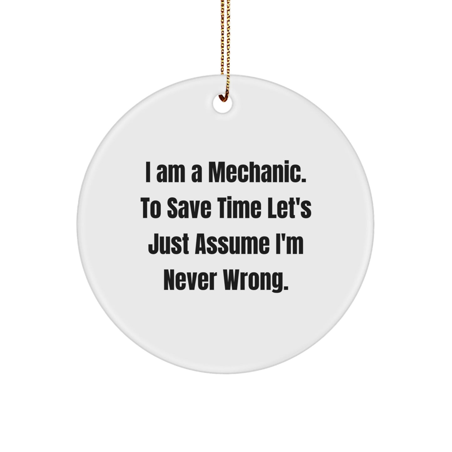 Funny Mechanic Circle Ornament Gifts from Friends to Mechanic, Mechanic Ornaments for Christmas Unique Gifts - Image 1