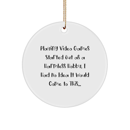 Funny Gaming Memories Gifts from Friends for Playing Video Games Christmas Unique Circle Ornaments - Image 1