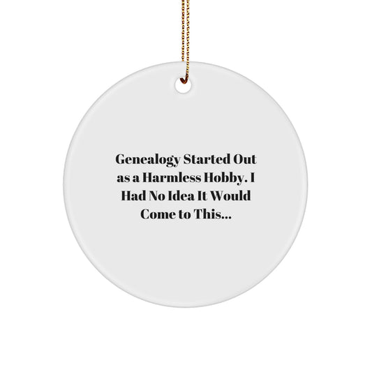 Genealogy Fun Circle Ornament, Funny Gift for Genealogy Enthusiasts, Gifts from Family to Friends, Unique Christmas Decorations - Image 1