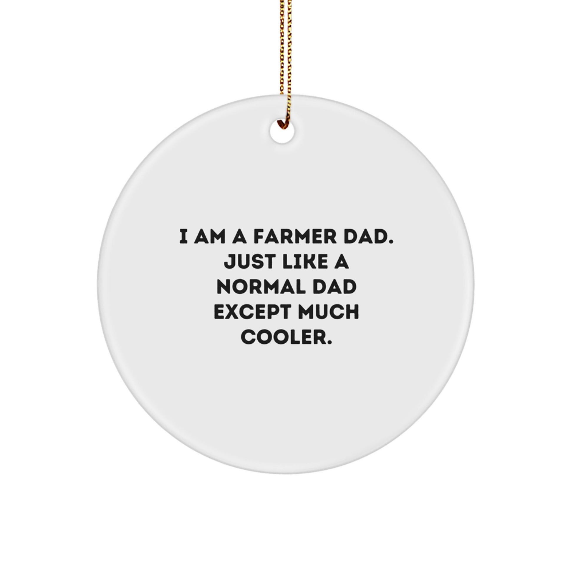 Funny Farmer Gifts from Dad to Farmer - I 'm a Farmer Dad Gifts for Men - Christmas Unique Circle Ornament - Image 1