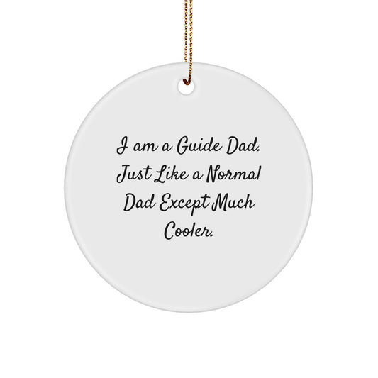 Funny Guide Dad Christmas Circle Ornament Gifts for Guide Men Friends - Image 1