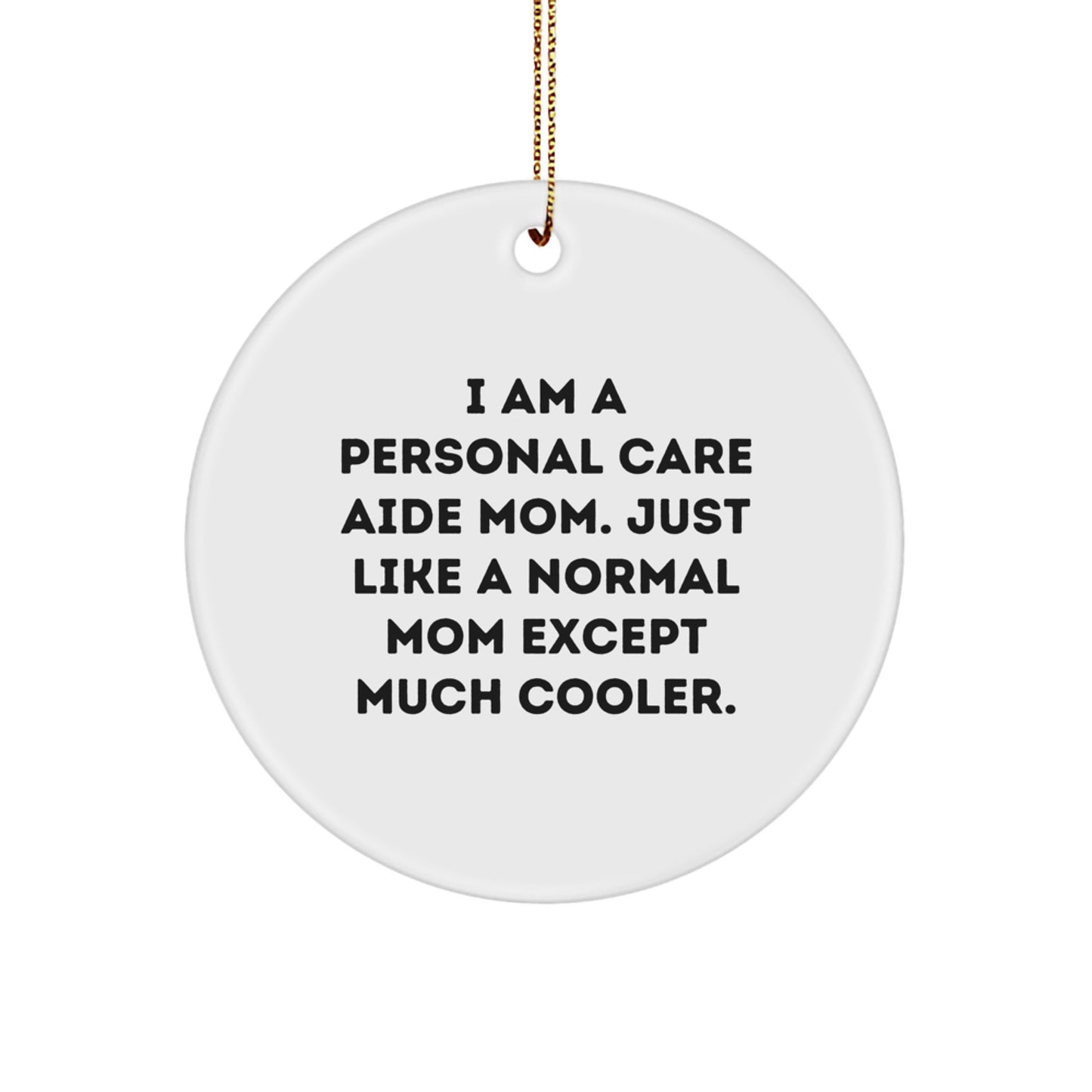 Personal Care Aide Mom Gifts from Friends - Unique Circle Ornament, Funny Inspirational Quote, Christmas Decorations for Family, Men, Women, Coworkers - Image 1