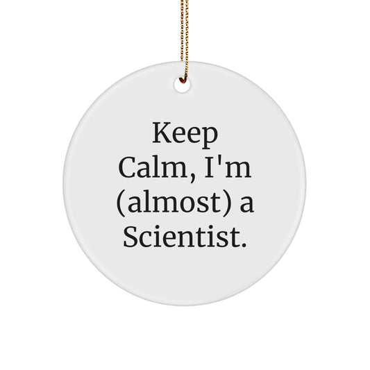Funny Scientist Christmas Circle Ornament Gifts from Family for Friends - Image 1