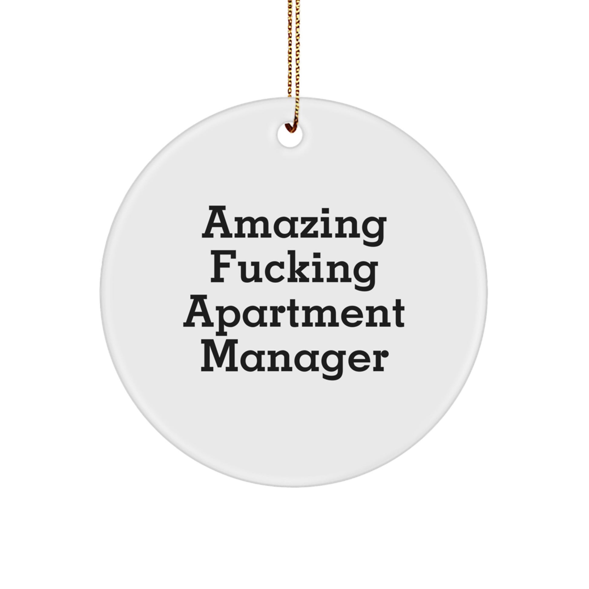 Funny Apartment Manager Gifts for Men - Amazing F--king Apartment Manager Circle Ornament, Christmas Unique Gifts from Friends, Family, Coworkers - Image 1