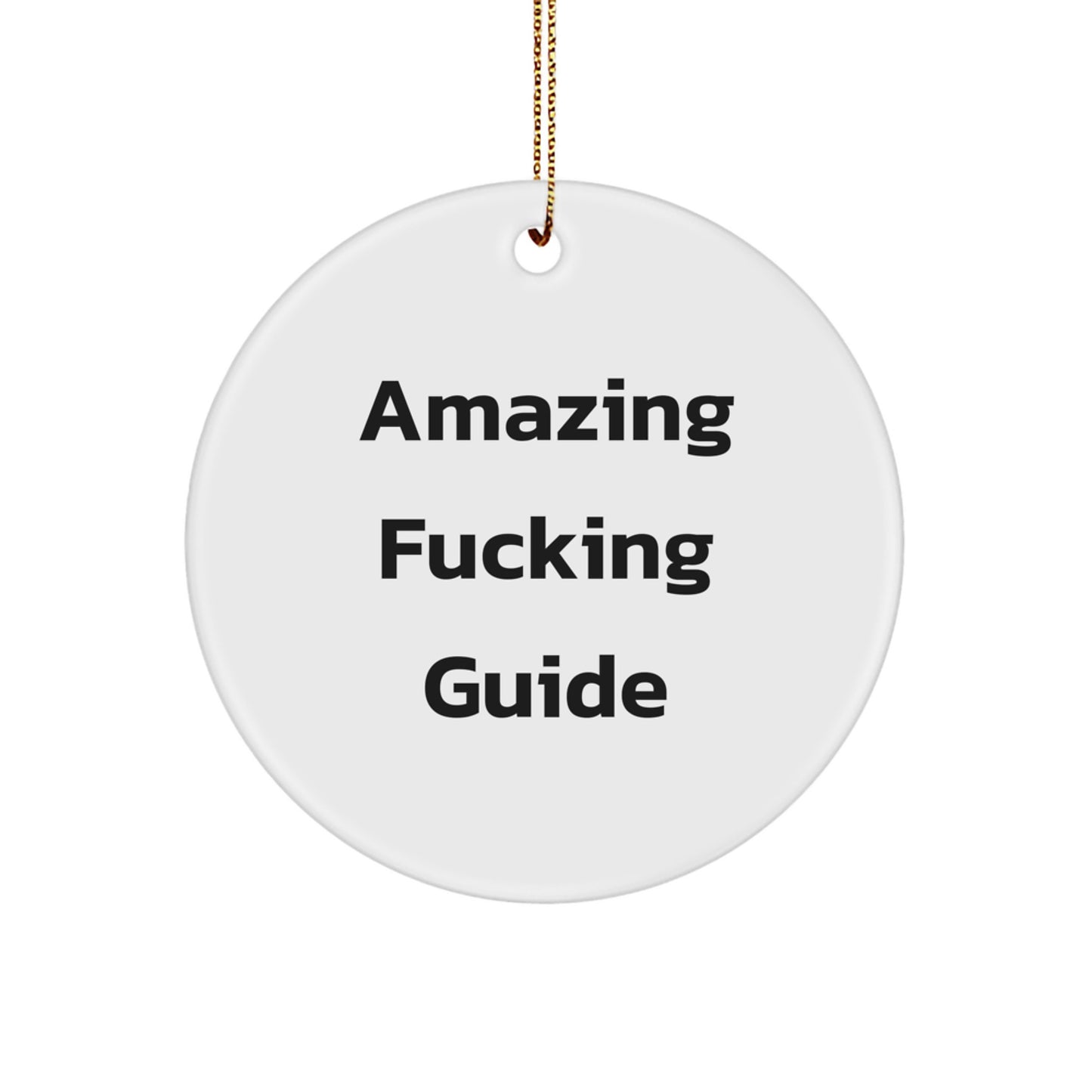 A Funny Guide for Guide Enthusiasts - Gifts from Men to Guide Lovers, Unique Christmas Unique Gifts for Friends and Family - Funny Quote Circle Ornament, White MDF - Image 1