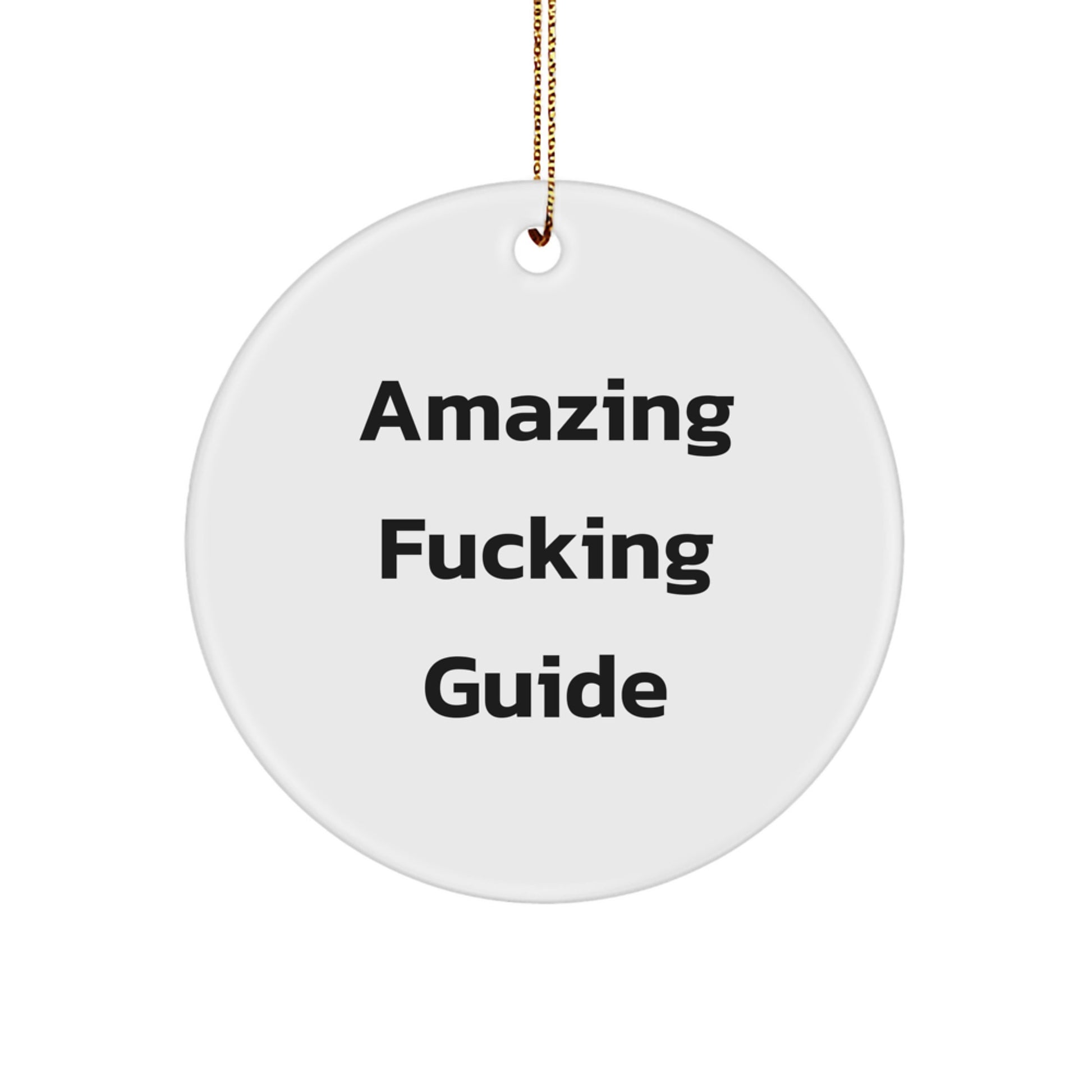 A Funny Guide for Guide Enthusiasts - Gifts from Men to Guide Lovers, Unique Christmas Unique Gifts for Friends and Family - Funny Quote Circle Ornament, White MDF - Image 1