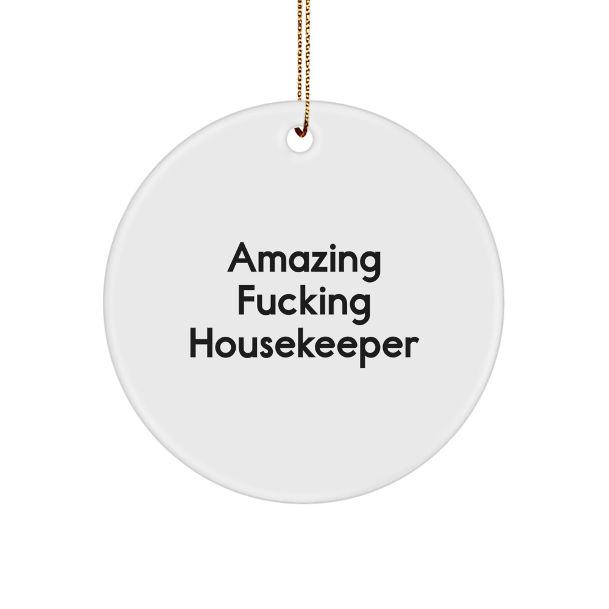 Funny Housekeeper Gifts from Men, Christmas Unique Ornament for Housekeeper Friends and Family - Image 1