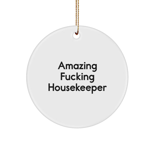 Funny Housekeeper Gifts from Men, Christmas Unique Ornament for Housekeeper Friends and Family - Image 1
