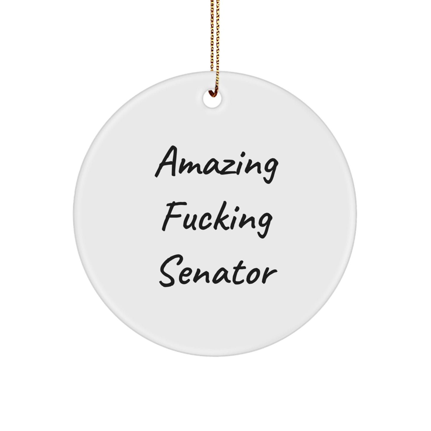 Senator Funny Quote Circle Ornament Gifts for Men Women Friends Family, Gifts from Men Women Friends Family to Senator, Senator Christmas Unique Gifts - Image 1