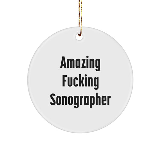 Funny Sonographer Gifts from Friends, Amazing Sonographer Circle Ornament for Christmas Unique Gifts, Sonographer Humor - Image 1