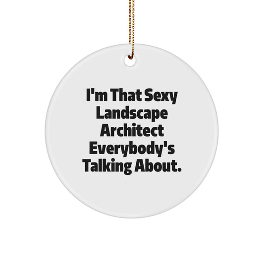 Funny Gifts from Men to Landscape Architect Friends and Coworkers - Sexy Landscape Architect Everybody's Talking About Circle Ornament for Christmas Unique Gifts - Image 1