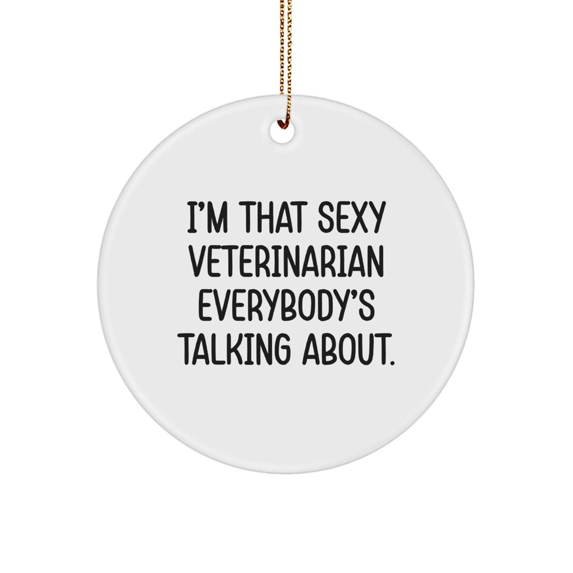 Funny Veterinarian Gifts for Men, Unique Circle Ornament, 'I'm That Sexy Veterinarian Everybody's Talking About' Quote, Perfect for Veterinarian Christmas Unique Gifts from Friends - Image 1