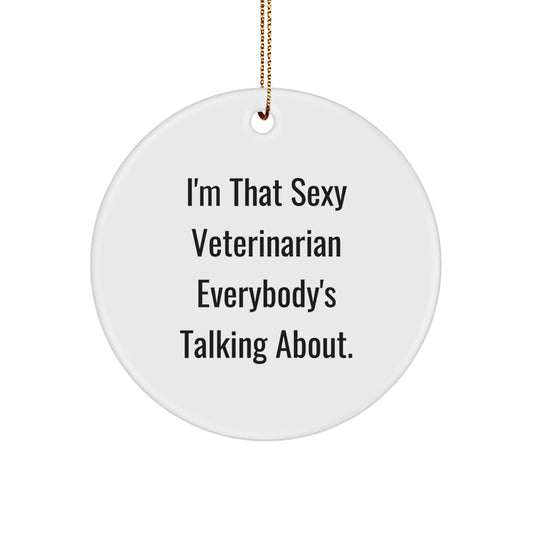 Funny Sexy Veterinarian Gifts from Friends for Men Women Coworkers Family - Christmas Unique Circle Ornament - Image 1