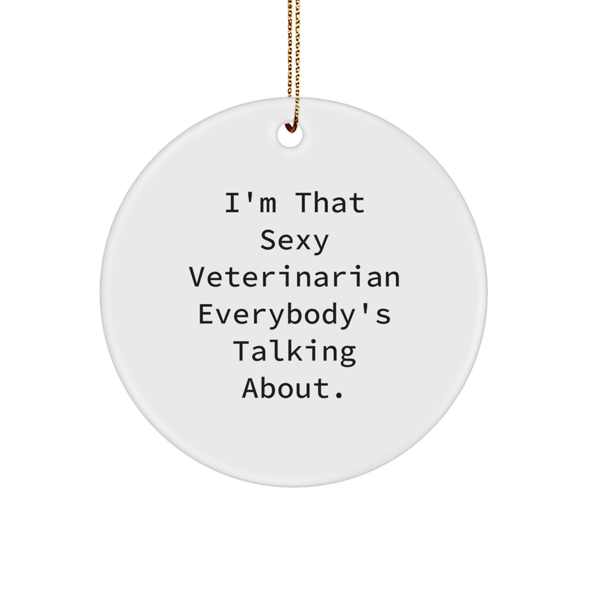 Funny Veterinarian Gifts for Women, Cute Circle Ornament with 'I'm That Sexy Veterinarian Everybody's Talking About.' Quote, Gifts from Women to Female Veterinarian on Christmas - Image 1