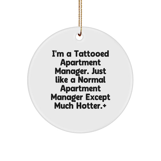 Funny Apartment Manager Gifts from Friends - Unique Christmas Circle Ornaments for Apartment Manager - Image 1