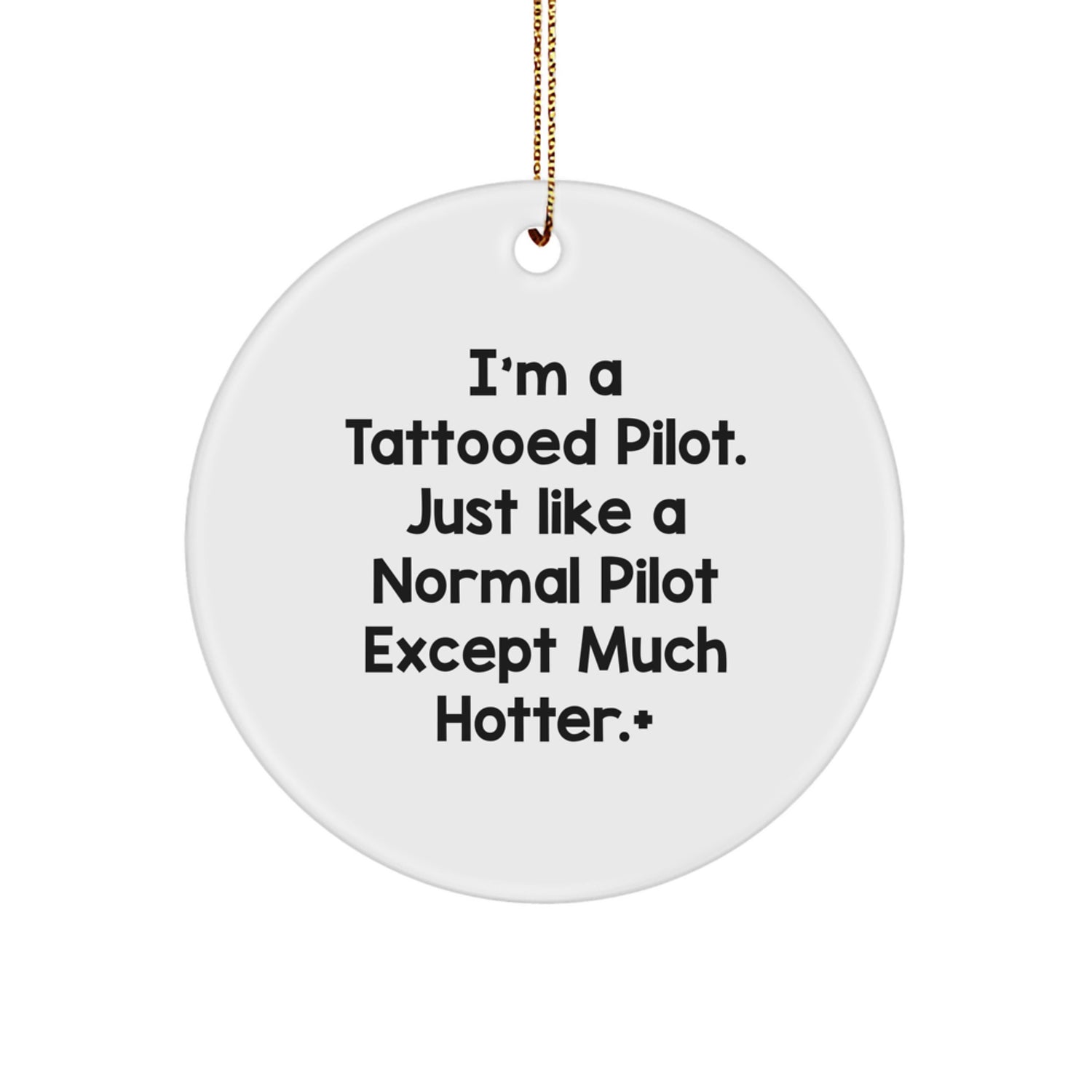 Funny Pilot Gifts from Friends - Unique Circle Ornament for Pilot Lovers - Christmas Unique Gifts for Men - Image 1
