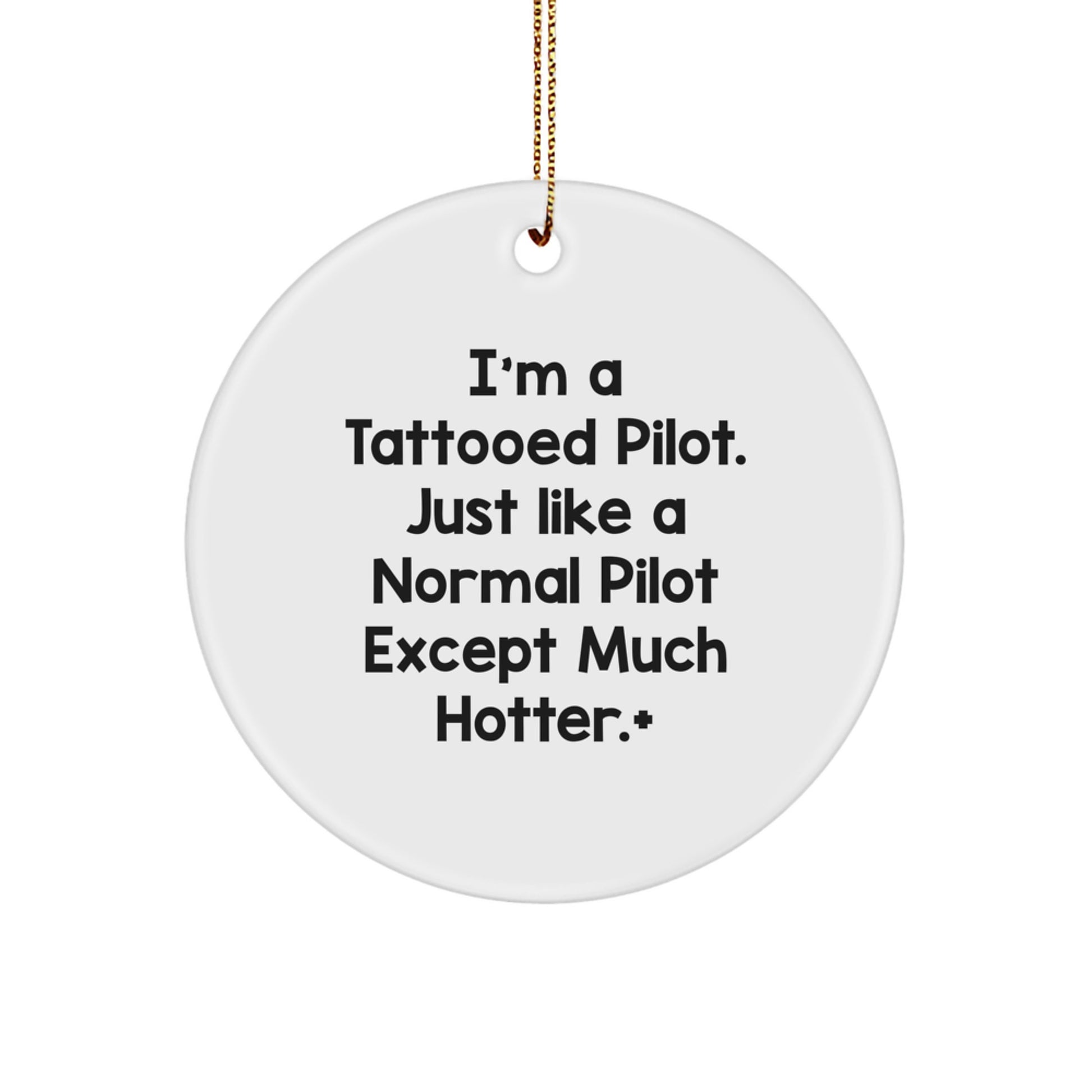 Funny Pilot Gifts from Friends - Unique Circle Ornament for Pilot Lovers - Christmas Unique Gifts for Men - Image 1