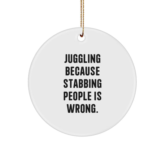 Funny Juggling Christmas Circle Ornaments for Juggling Enthusiasts Gifts from Men to Friends - Image 1
