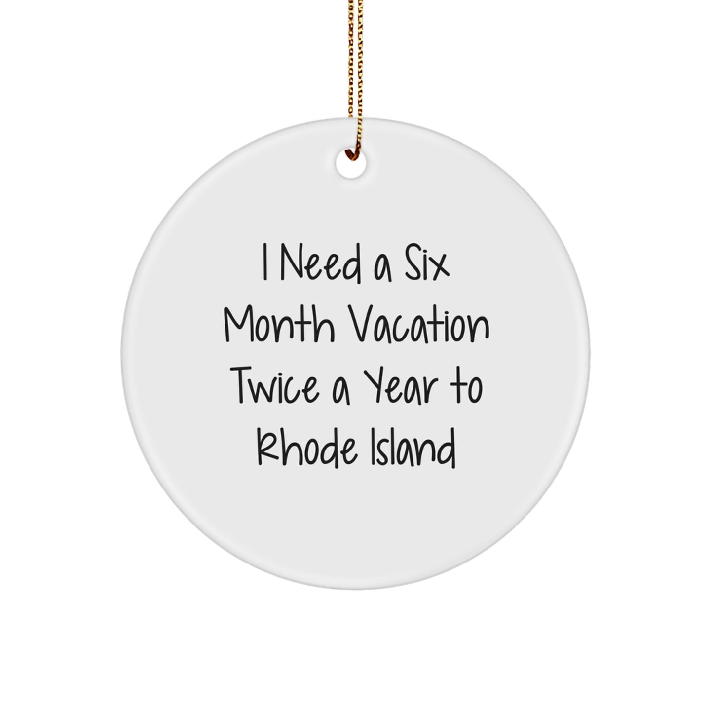 Rhode Island Christmas Tree Circle Ornament Gifts from Friends for Family and Women - Image 1