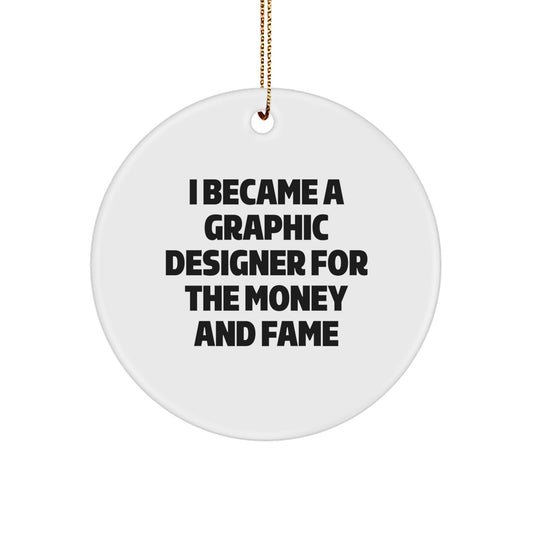 Funny Graphic Designer Gifts for Men, Gifts from Friends, Inspirational Circle Ornament for Christmas Unique Gifts - Image 1