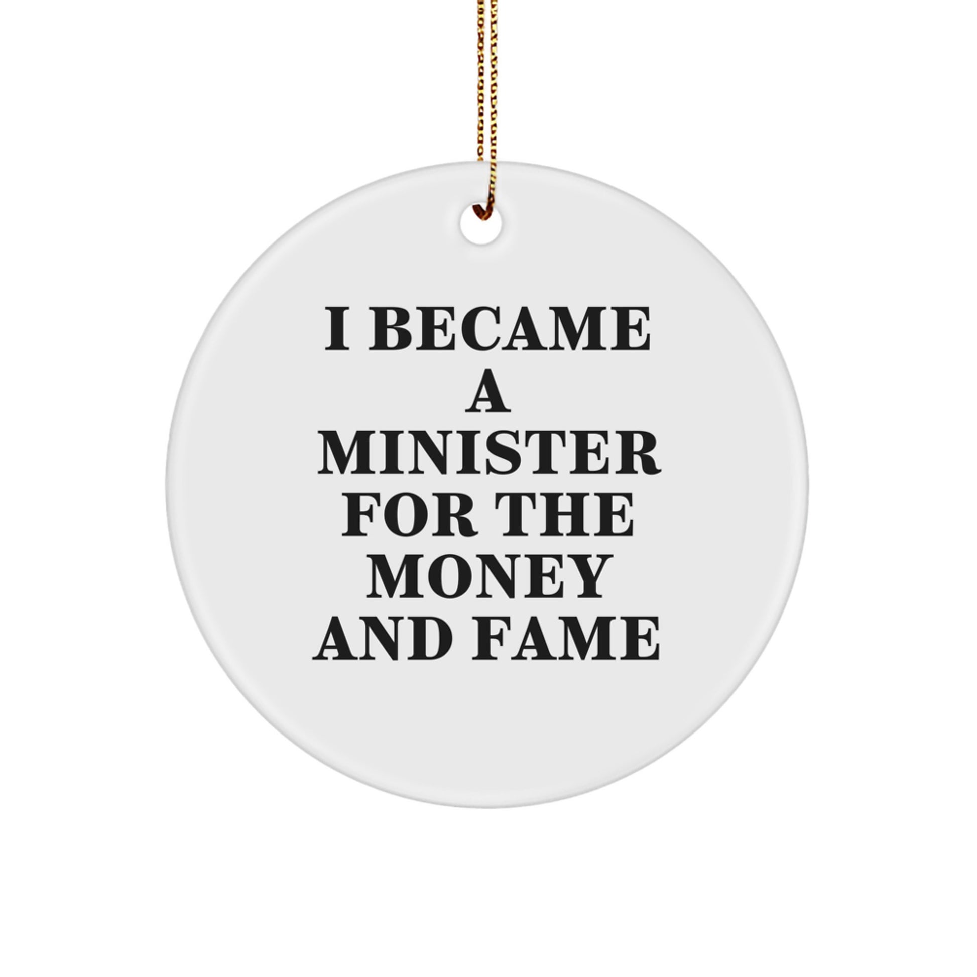Funny Minister Gifts from Men for Minister Friends on Christmas Unique Circle Ornament - Image 1