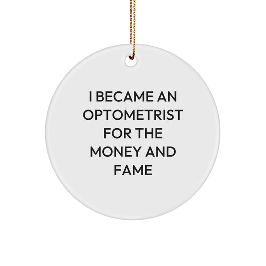 Funny Optometrist Gifts for Men from Friends - Circle Ornament for Christmas - Image 1