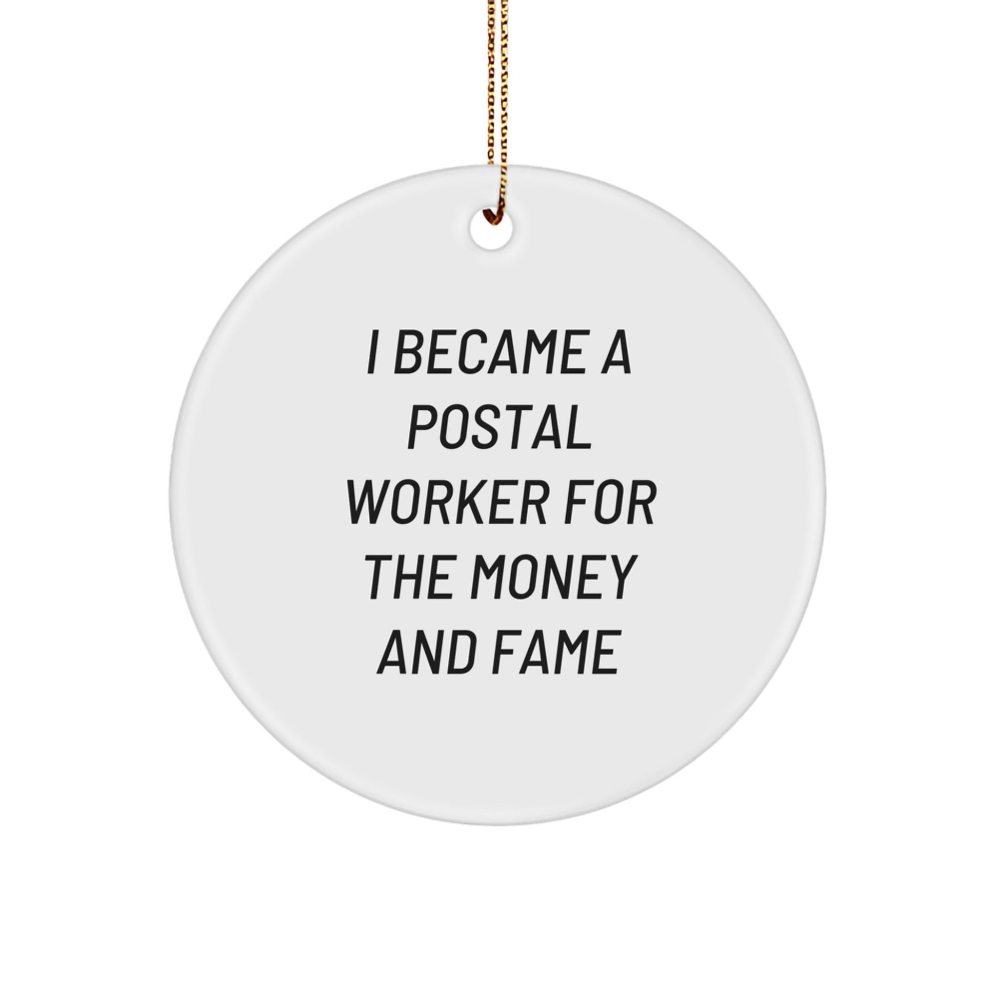 Funny Postal Worker Gifts for Men - Christmas Unique Ornaments for Postal Workers, Circle Ornament from Friends, Coworkers, Family - Image 1