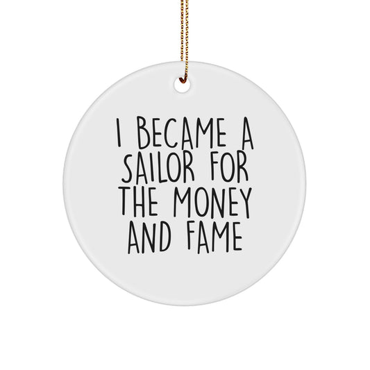 Funny Sailor Inspirational Christmas Unique Gifts from Men to Sailor Friends and Family Circle Ornament - Image 1