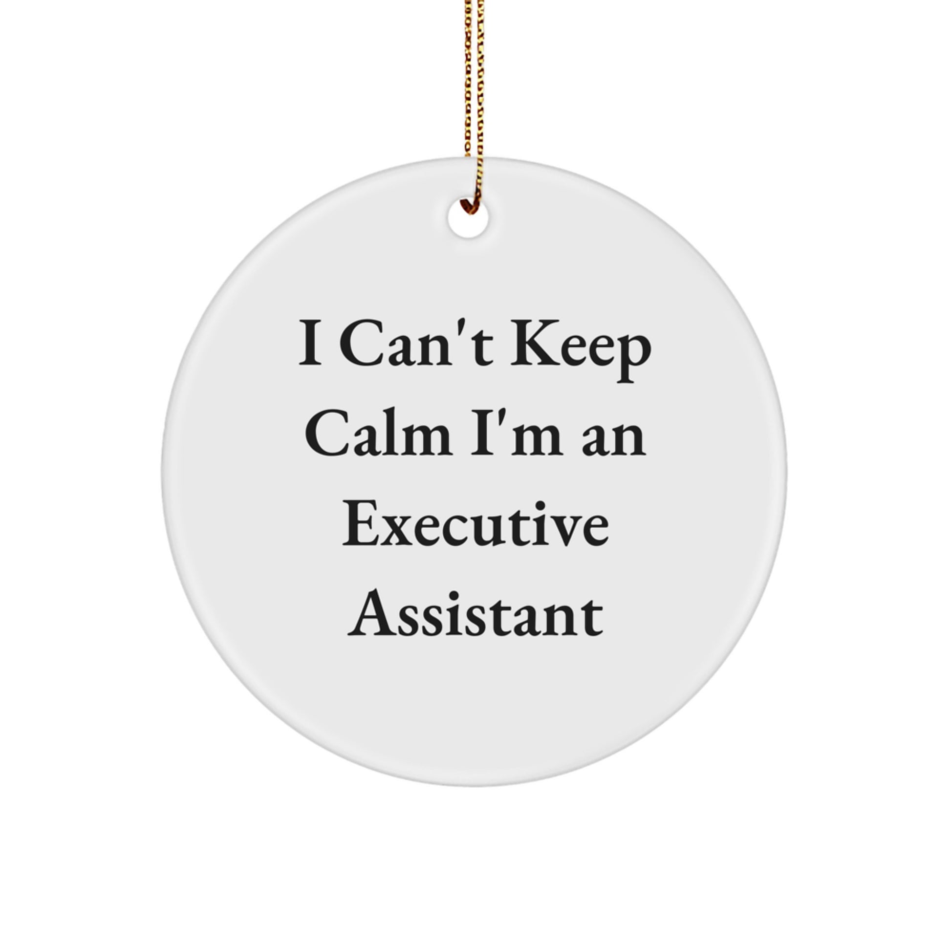 Funny Executive Assistant Gifts from Friends for Christmas Unique Circle Ornament - Image 1