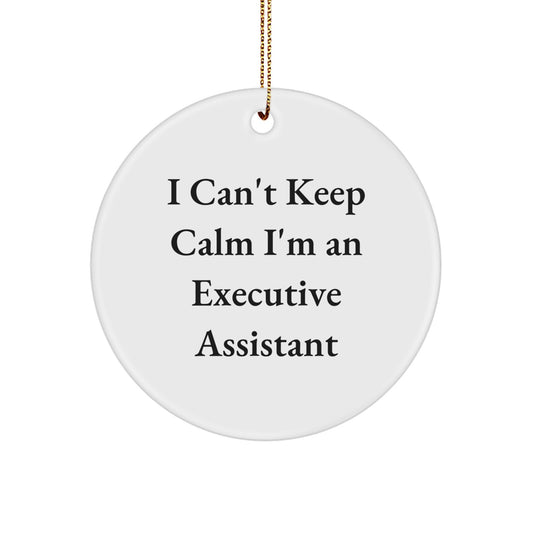 Funny Executive Assistant Gifts from Friends for Christmas Unique Circle Ornament - Image 1