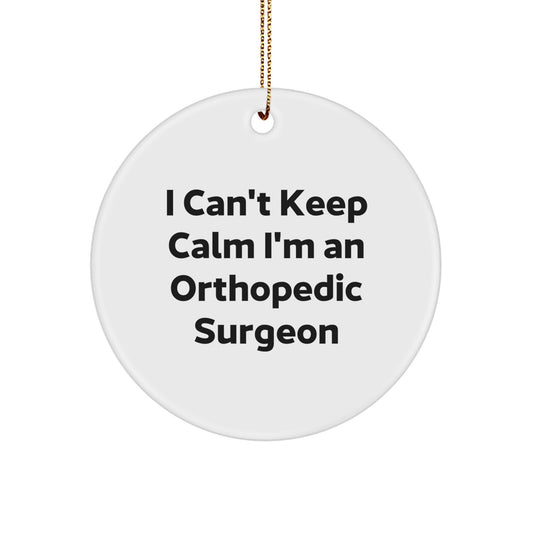 Orthopedic Surgeon Gifts from Friends, I Can't Keep Calm Circle Ornament for Men, Unique Christmas Unique Gifts for Him - Image 1