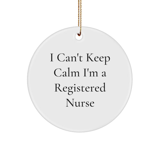 Registered Nurse Gifts from Family - Funny I'm a RN Christmas Circle Ornament - Image 1