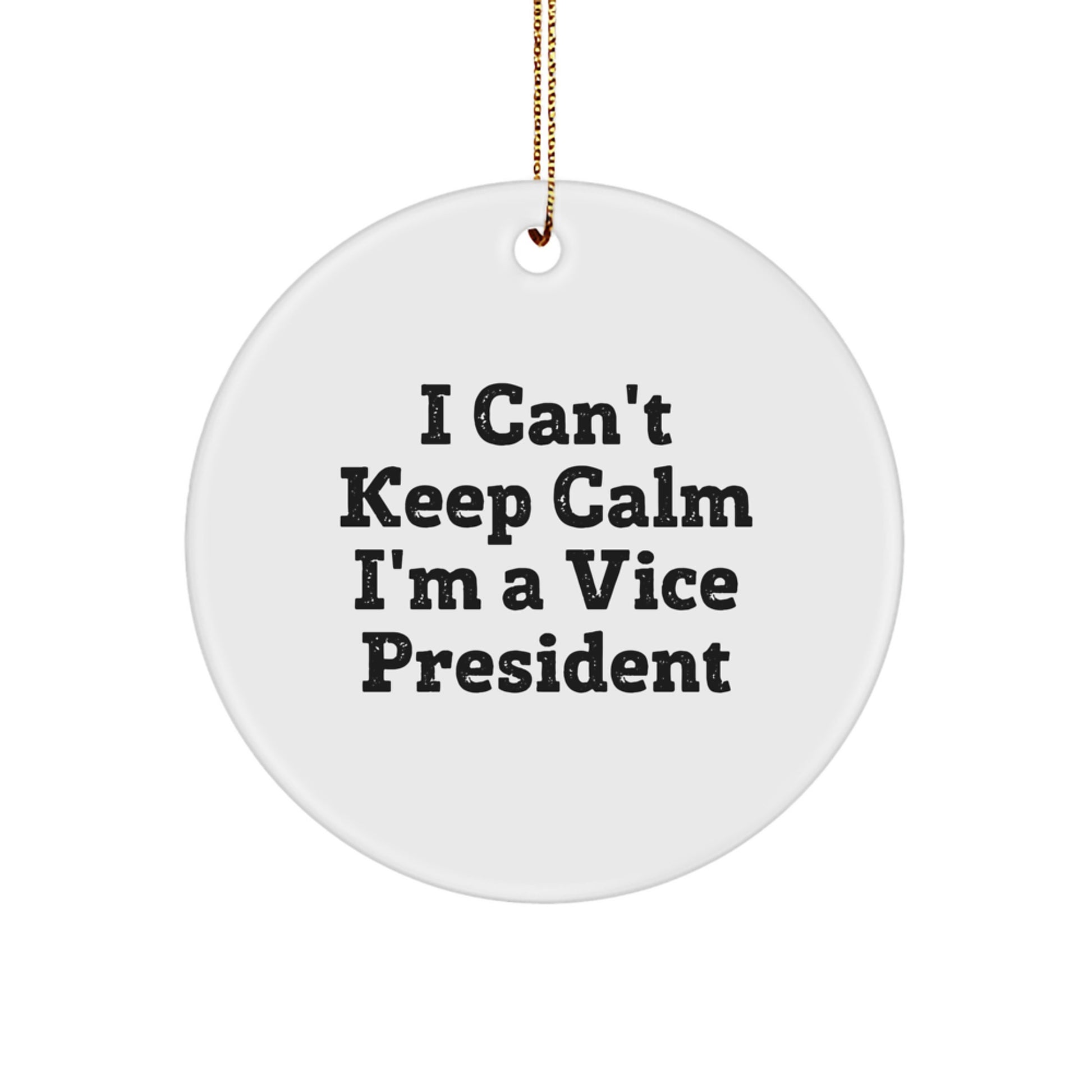 Funny Vice President Gifts for Men, I'm a Vice President Circle Ornament with Gold Cord, Christmas Unique Office Decor - Image 1