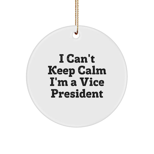 Funny Vice President Gifts for Men, I'm a Vice President Circle Ornament with Gold Cord, Christmas Unique Office Decor - Image 1