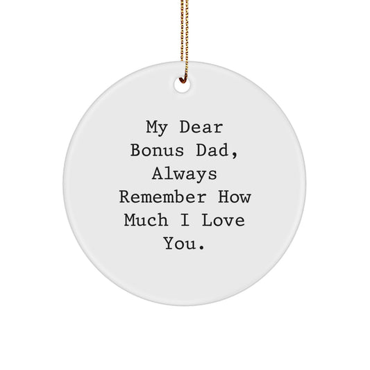 Funny Christmas Circle Ornament Gifts from Men to Bonus Dad - Image 1