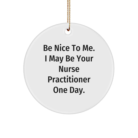 Funny Nurse Practitioner Gifts from Friends, Inspirational Nurse Practitioner Circle Ornament for Christmas Unique Gifts - Image 1