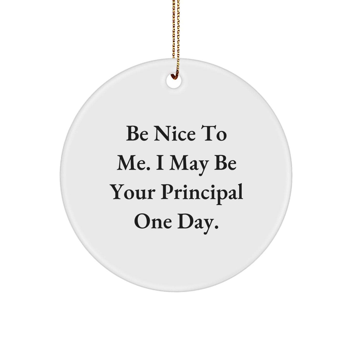 Funny Principal Gifts from Friends for Men Women Coworkers Family Christmas Unique Ornament Circle Shaped - Image 1
