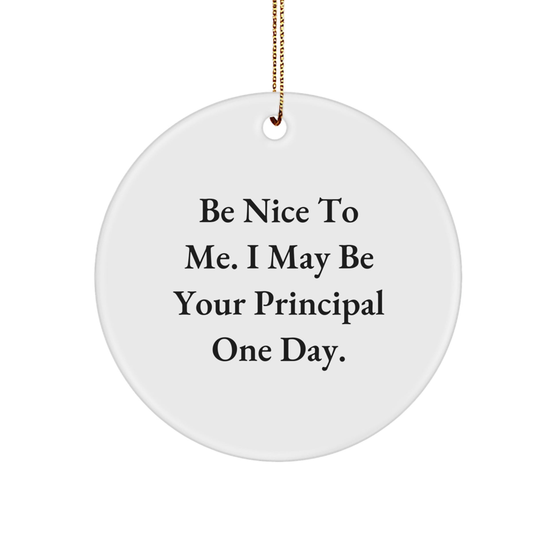 Funny Principal Gifts from Friends for Men Women Coworkers Family Christmas Unique Ornament Circle Shaped - Image 1