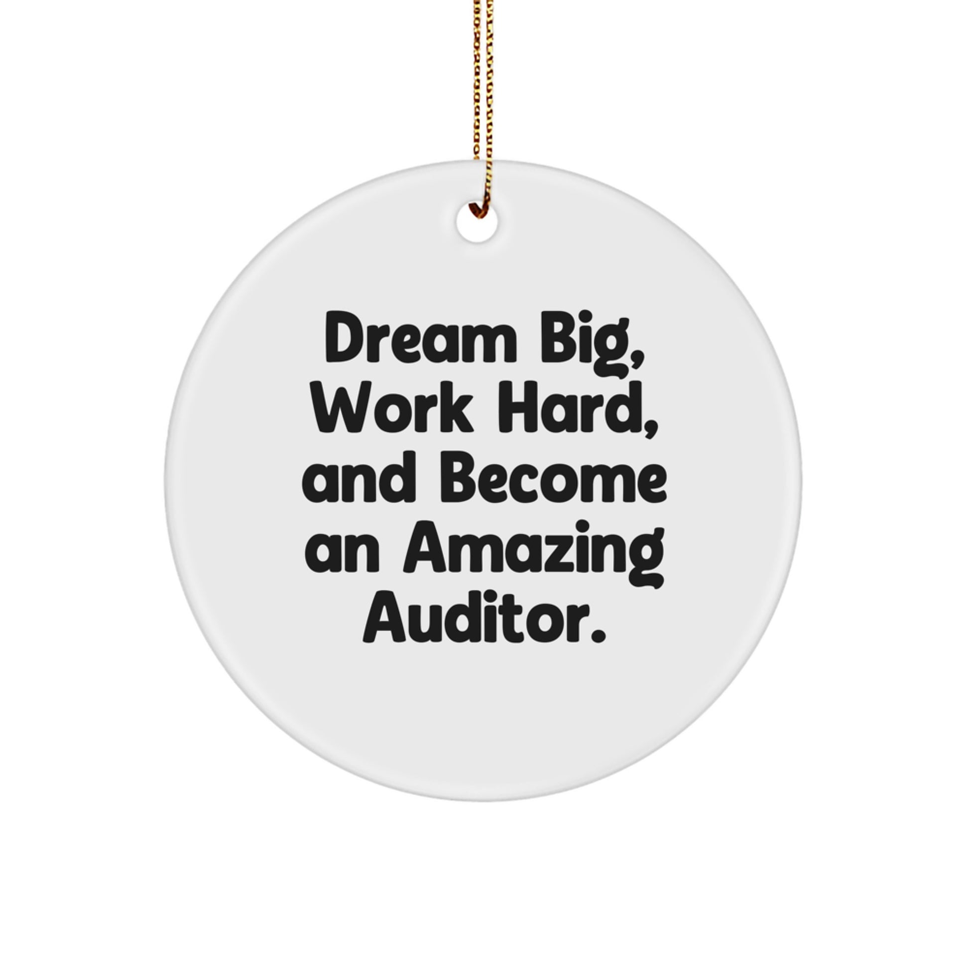 Gifts from Friends for Amazing Auditors, Circle Ornament with Inspirational Quote, Christmas Unique - Image 1