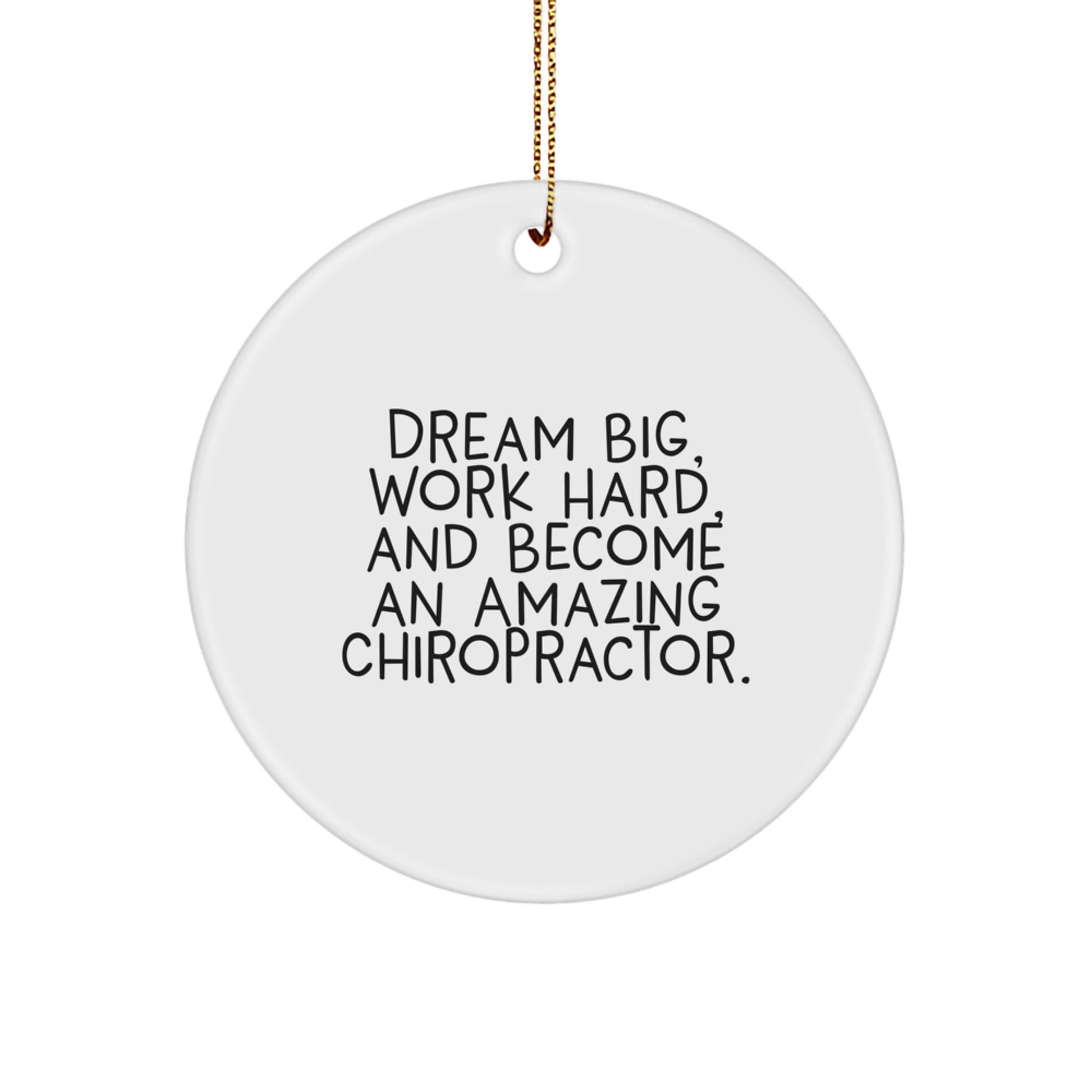 Inspiring Chiropractor Gifts for Men, Women, and Friends - 'Dream Big, Work Hard, And Become An Amazing Chiropractor.' Circle Ornament, Perfect Christmas Unique Gift - Image 1