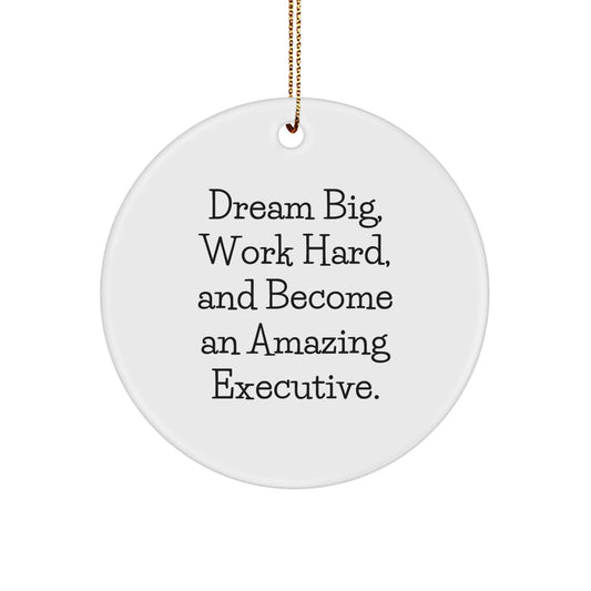 Dream Big Executive Christmas Circle Ornament Gifts for Men Women Friends Coworkers Family - Image 1