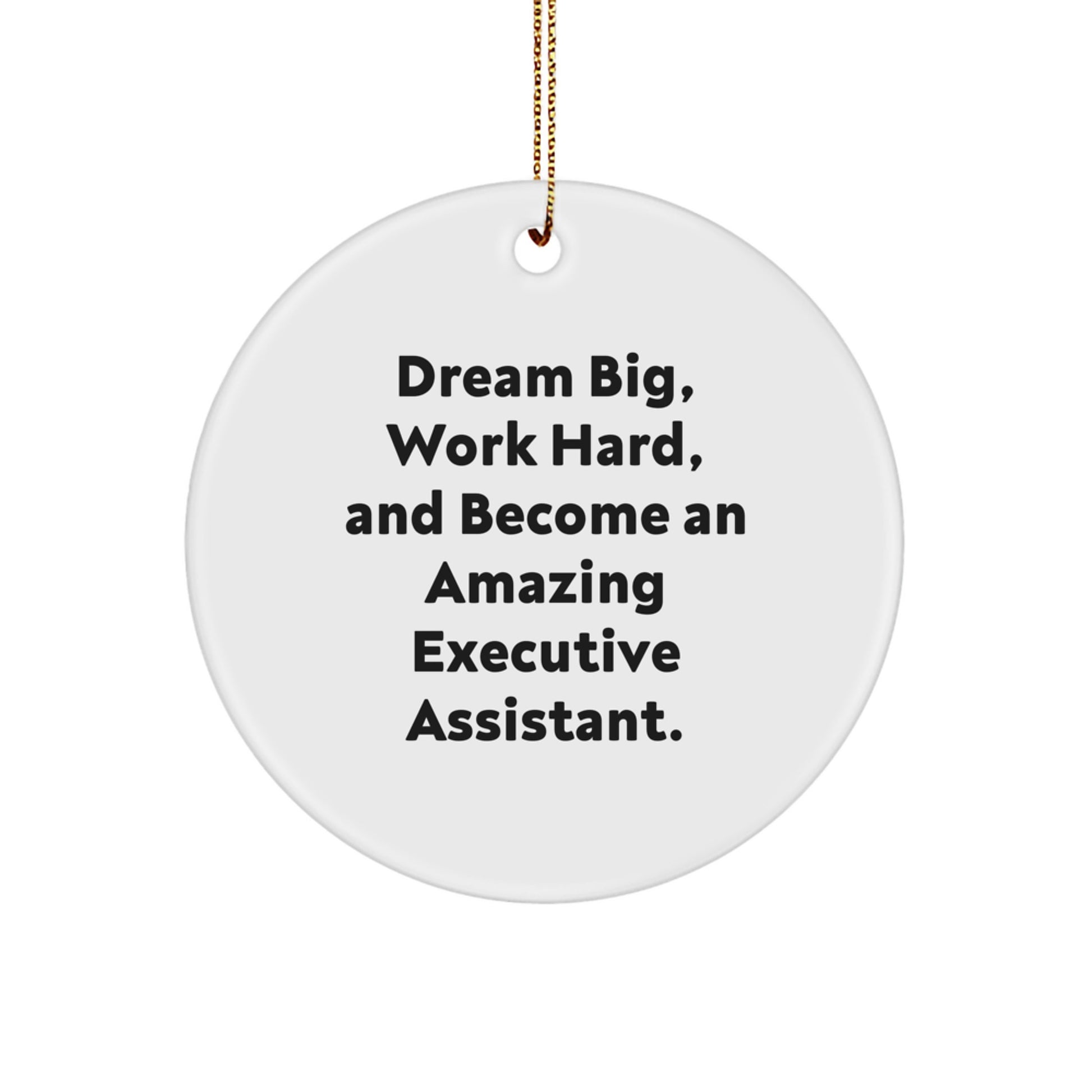 Executive Assistant Gifts, Cute Inspirational Quote, Circle Ornament for Gifts from Men, Women, Coworkers, Family, Christmas Unique Gifts for Executive Assistant, Dream Big Work Hard - Image 1