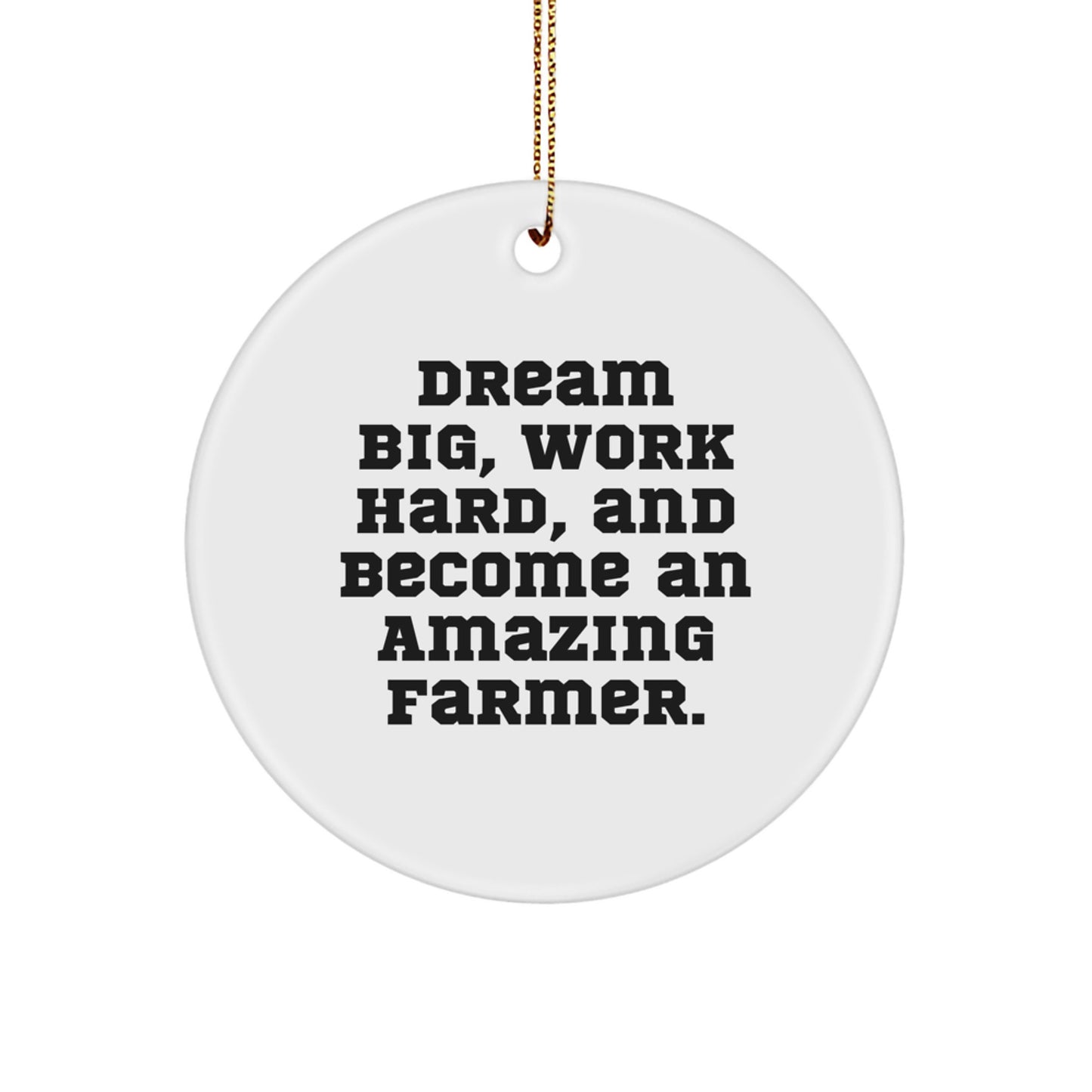 Dream Big Gifts for Amazing Farmers - Inspirational Circle Ornament from Friends, Coworkers, Family - Christmas Unique Gifts - Image 1