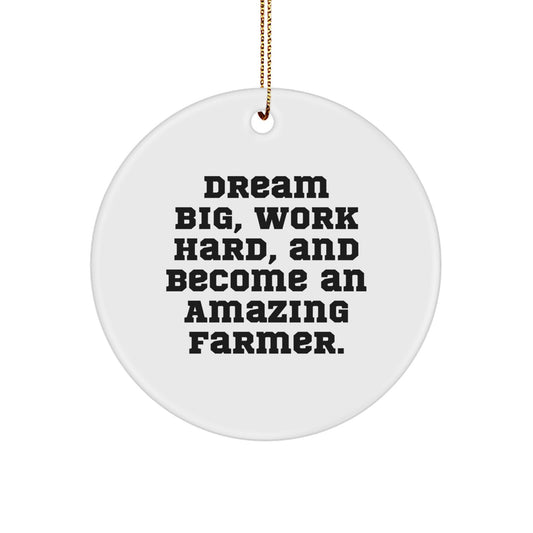 Dream Big Gifts for Amazing Farmers - Inspirational Circle Ornament from Friends, Coworkers, Family - Christmas Unique Gifts - Image 1
