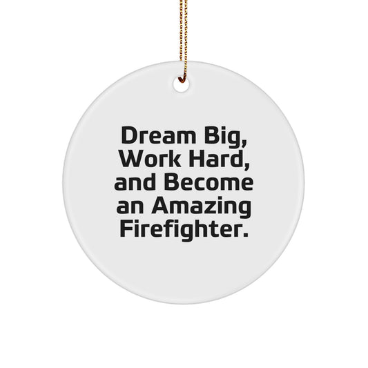 Inspiring Firefighter Christmas Circle Ornaments Gifts from Friends for Firefighter Men - Image 1